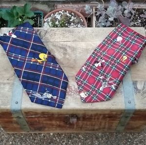 Vintage Looney Tunes Tie Lot of Two